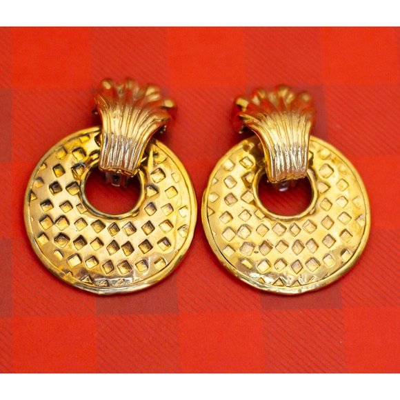 Huge Vintage Statement Clip On Earrings - O29 - Picture 1 of 3
